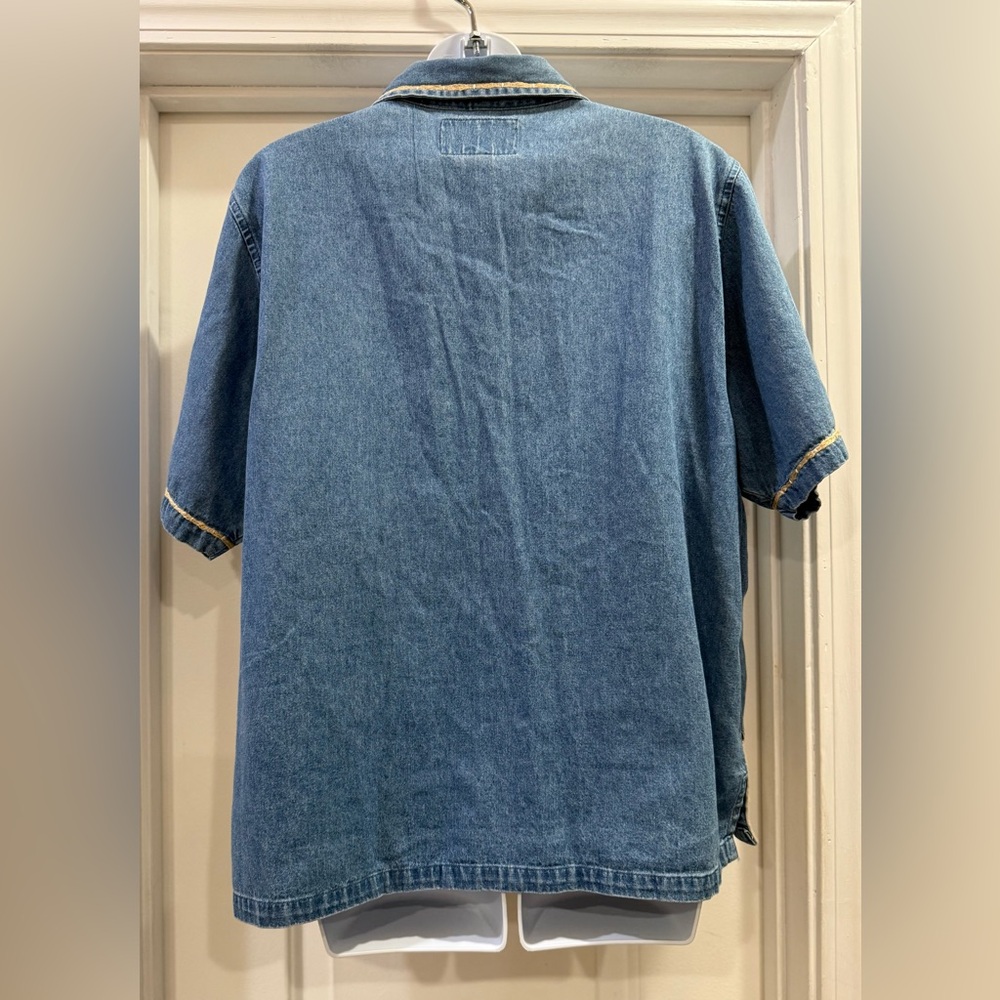Tantrum Blues Vintage Denim Safari Button-Up Animal π¦ π¦ Shirt Size XL - Picture 4 of 16